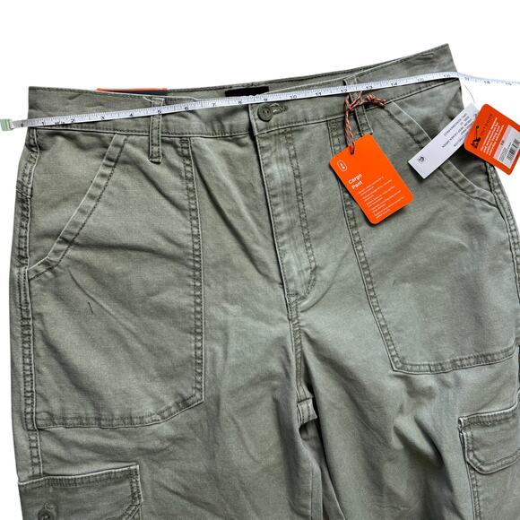 BASS OUTDOOR Women's High-Rise Canvas Cargo Pants NWT LICHEN GREEN SIZE 10 - Picture 8 of 11